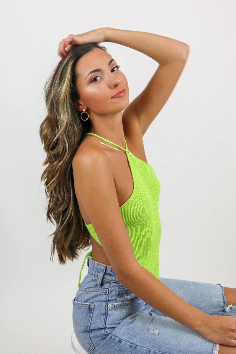 Break Up Halter Top | Lime