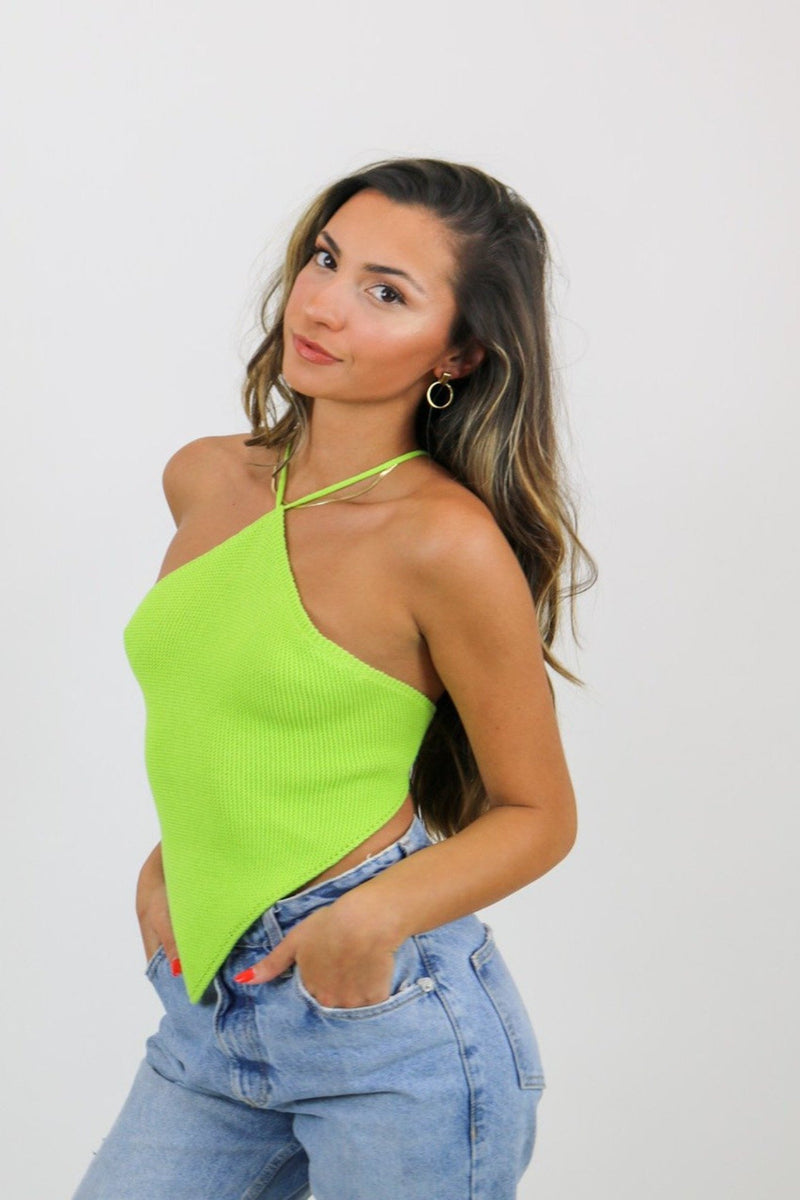 Break Up Halter Top | Lime