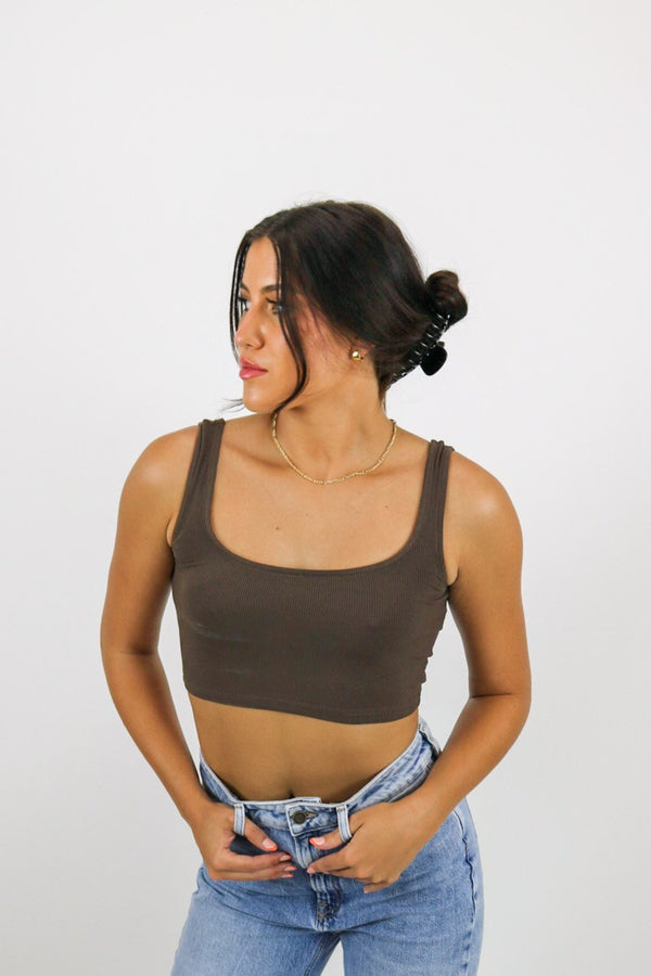 Selena Crop Top | Brown