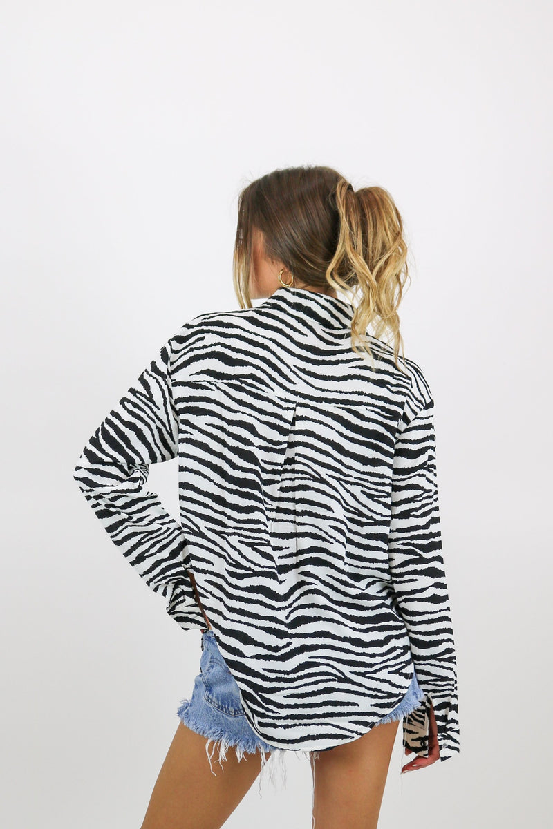 Downtown Button Up Shirt | Zebra