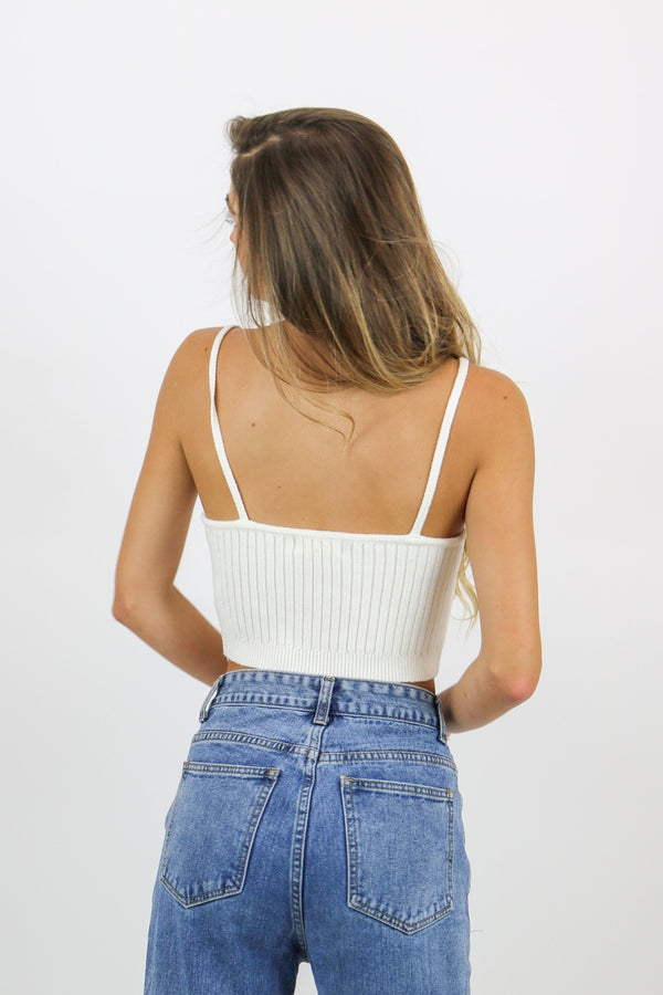 Dusty Knit Top | White