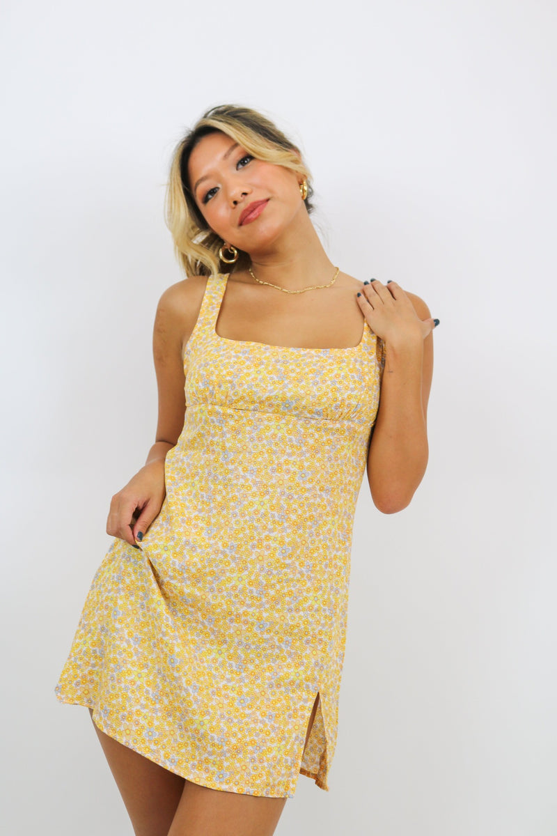 Mehra Dress | Flower Garden Yellow | Motel