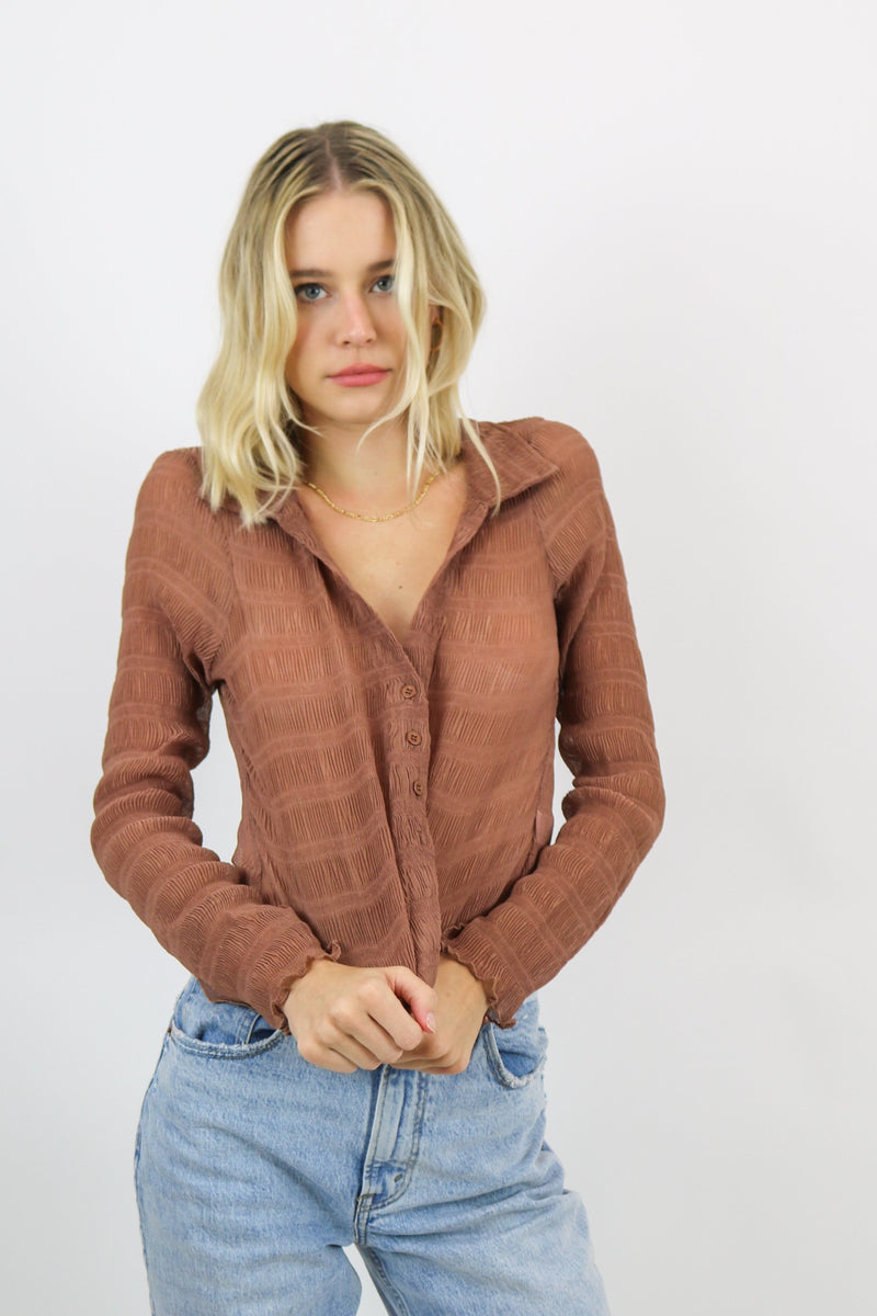 Close To You Mesh Top | Mocha