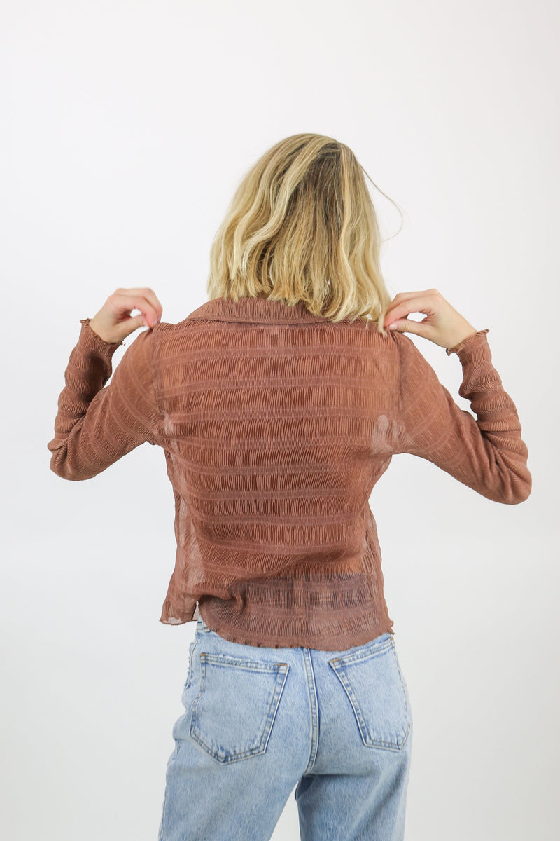 Close To You Mesh Top | Mocha