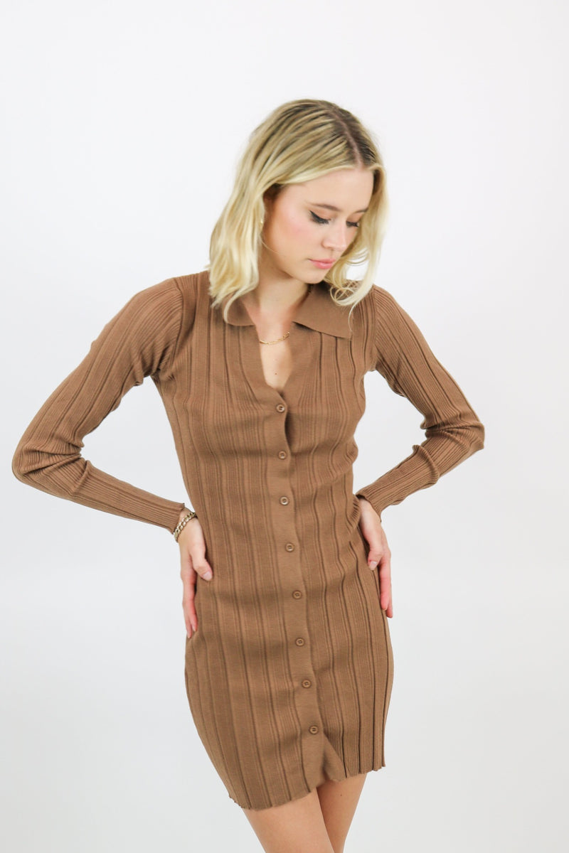Sweet Talker Mini Dress | Wood