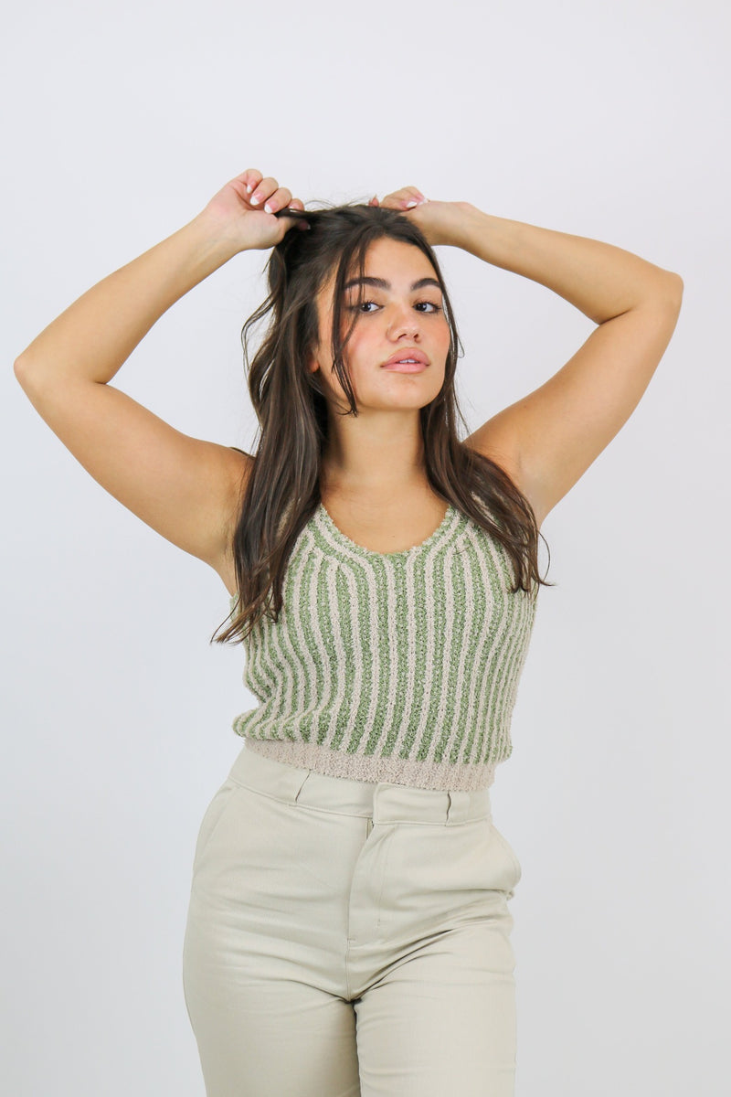 Kimberly Sweater Tank | Taupe|Olive