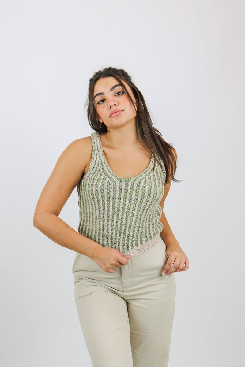 Kimberly Sweater Tank | Taupe|Olive