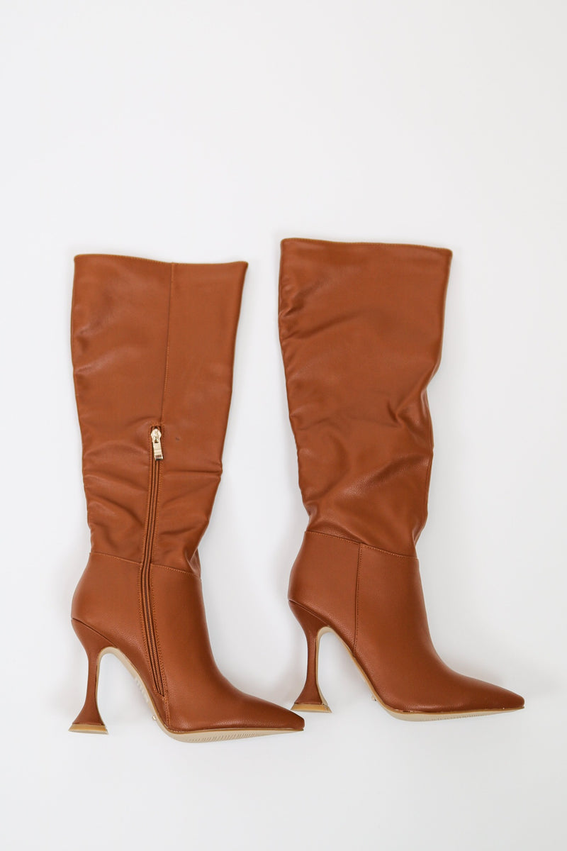 Peyton Knee High Boot | Tan | Billini