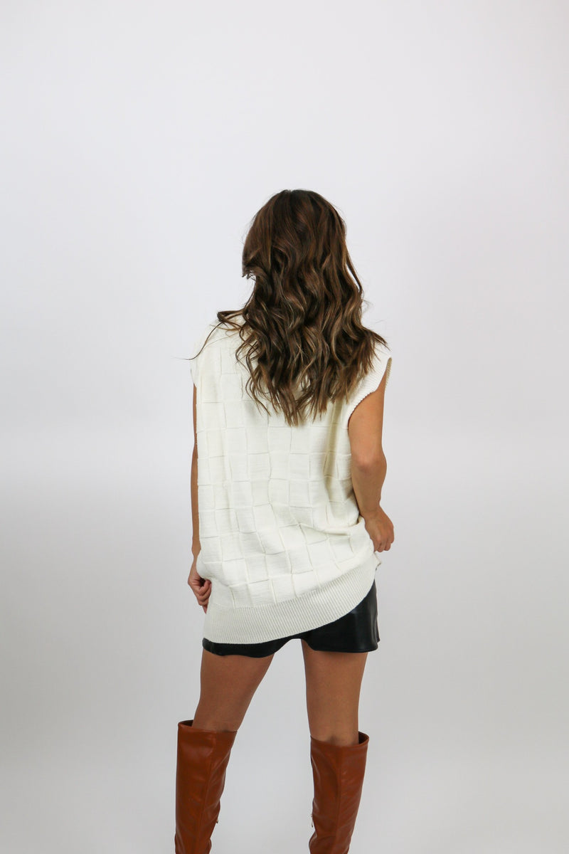 Paris Oversized Boxy Vest | Ivory