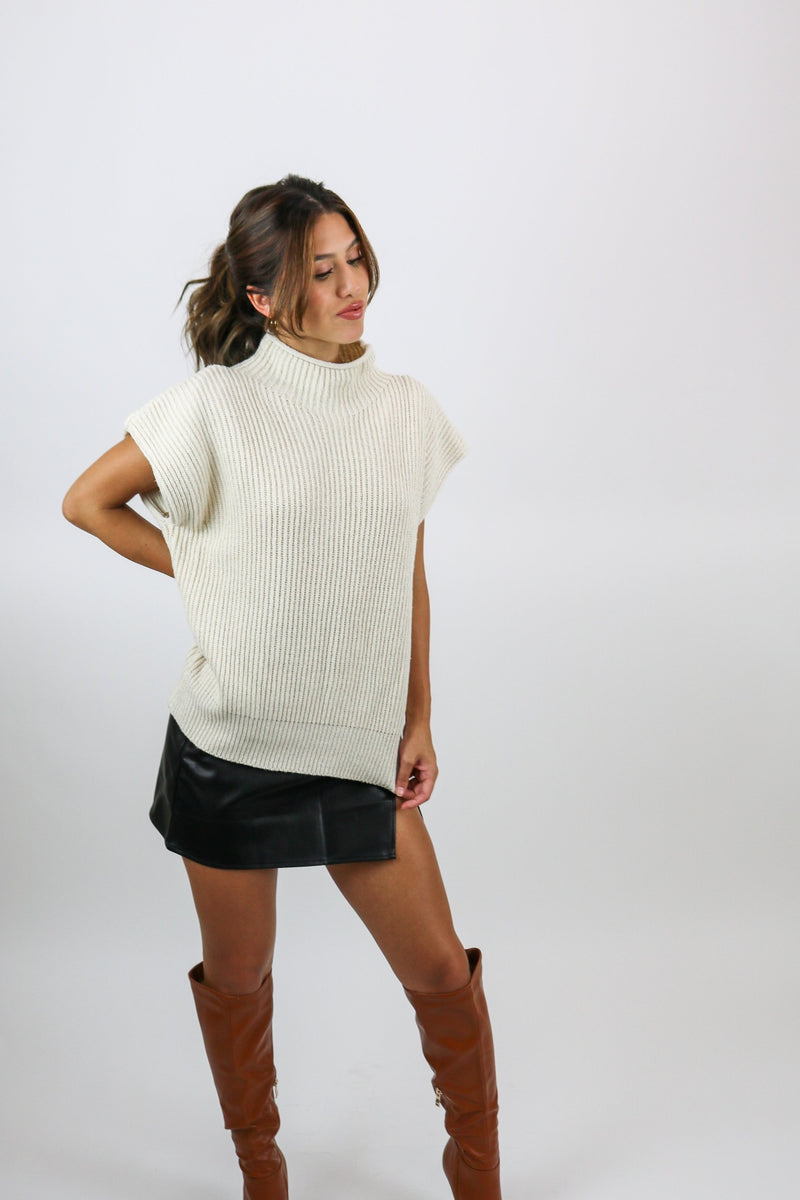 Maggie Turtle Neck Sweater | Cream