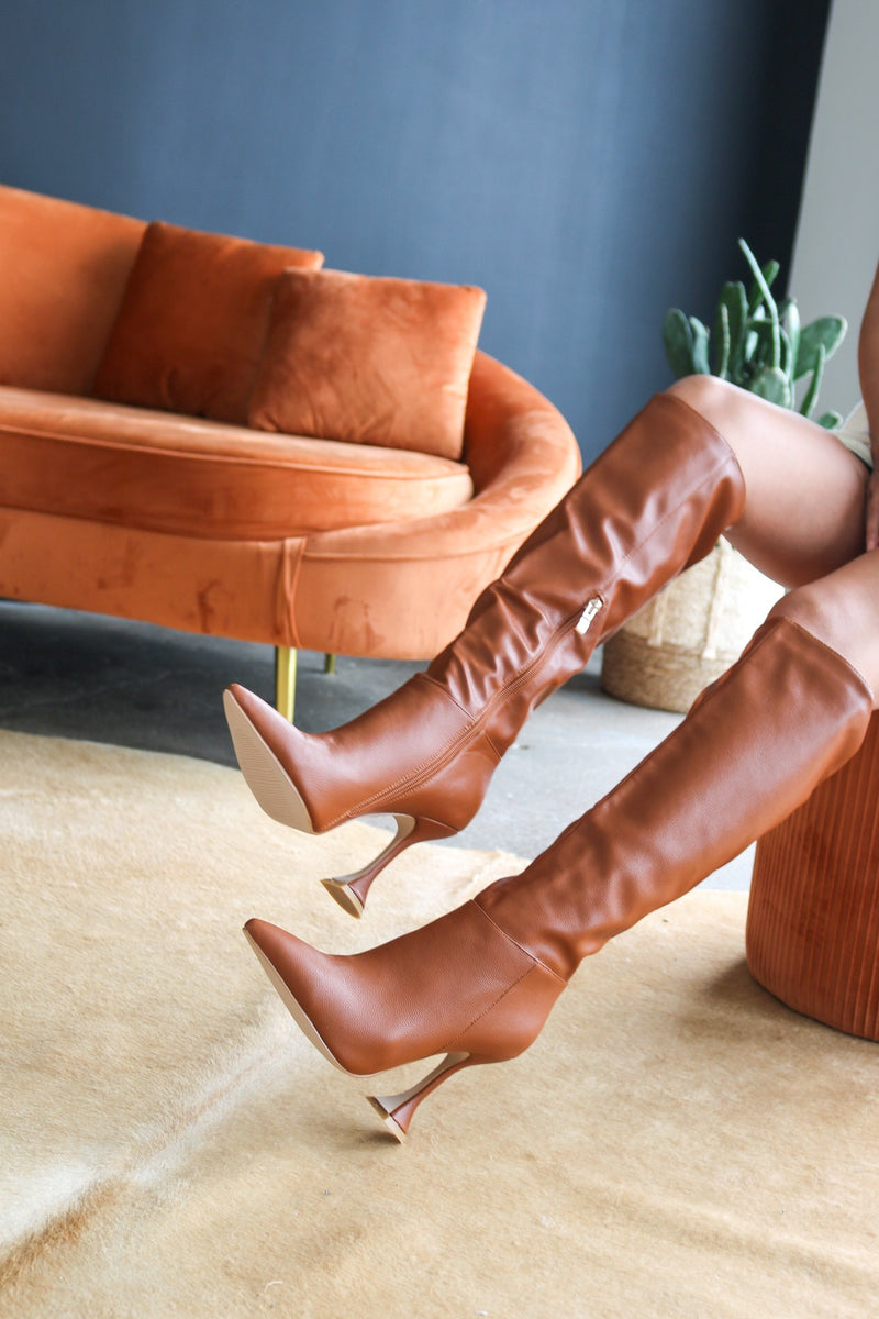 Peyton Knee High Boot | Tan | Billini