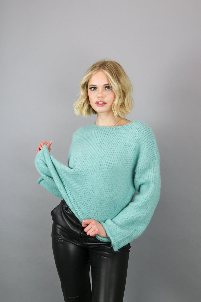 Amelia Knitted Sweater | Turquoise