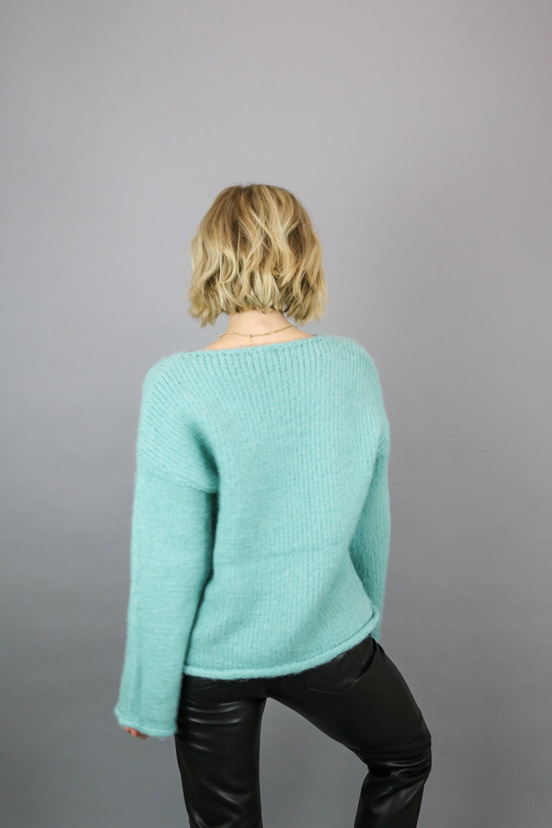 Amelia Knitted Sweater | Turquoise