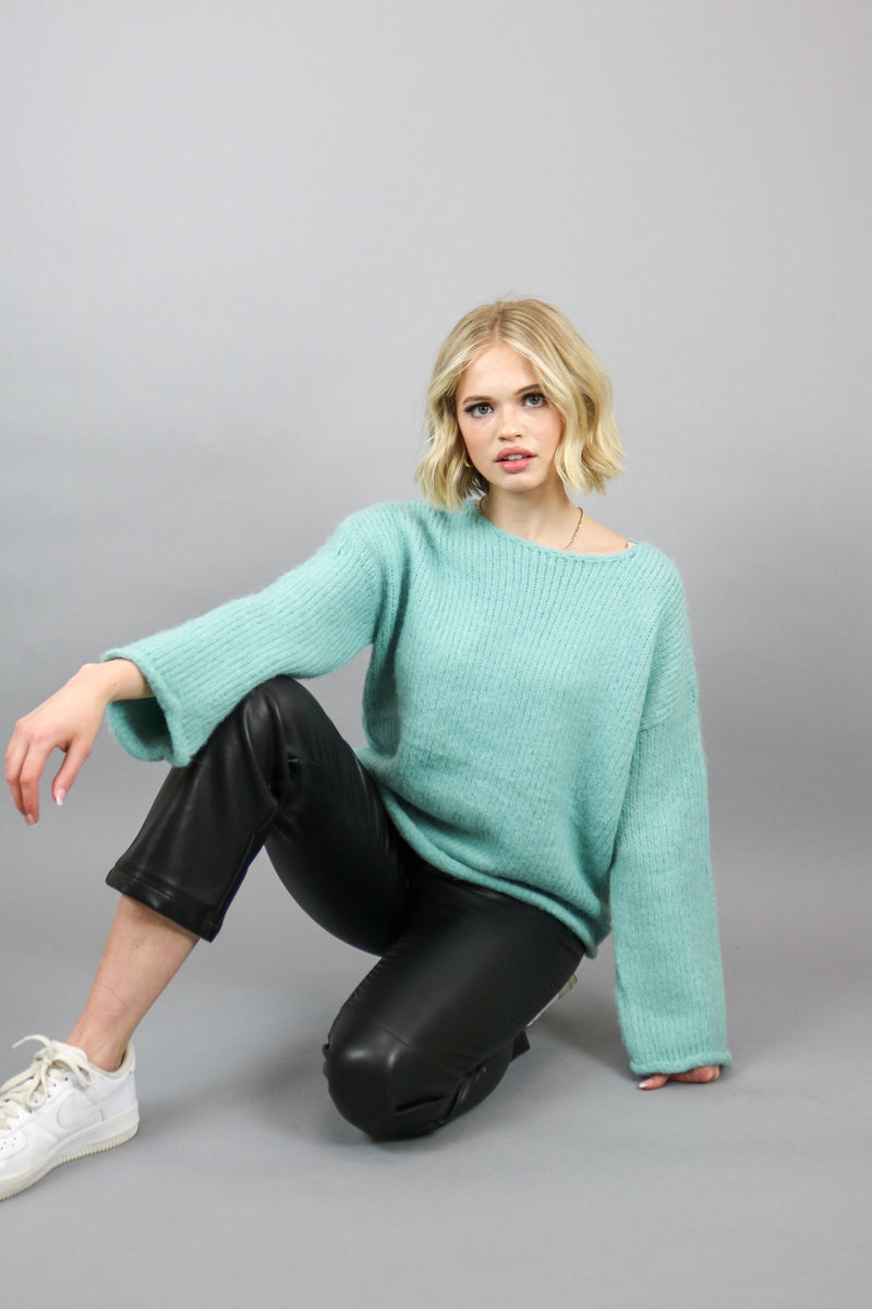 Amelia Knitted Sweater | Turquoise