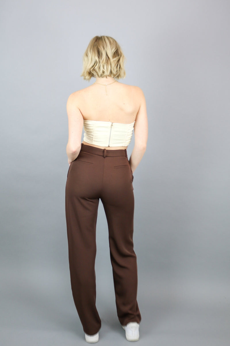 Set The Tone Suit Pants | Chocolate | Peppermayo