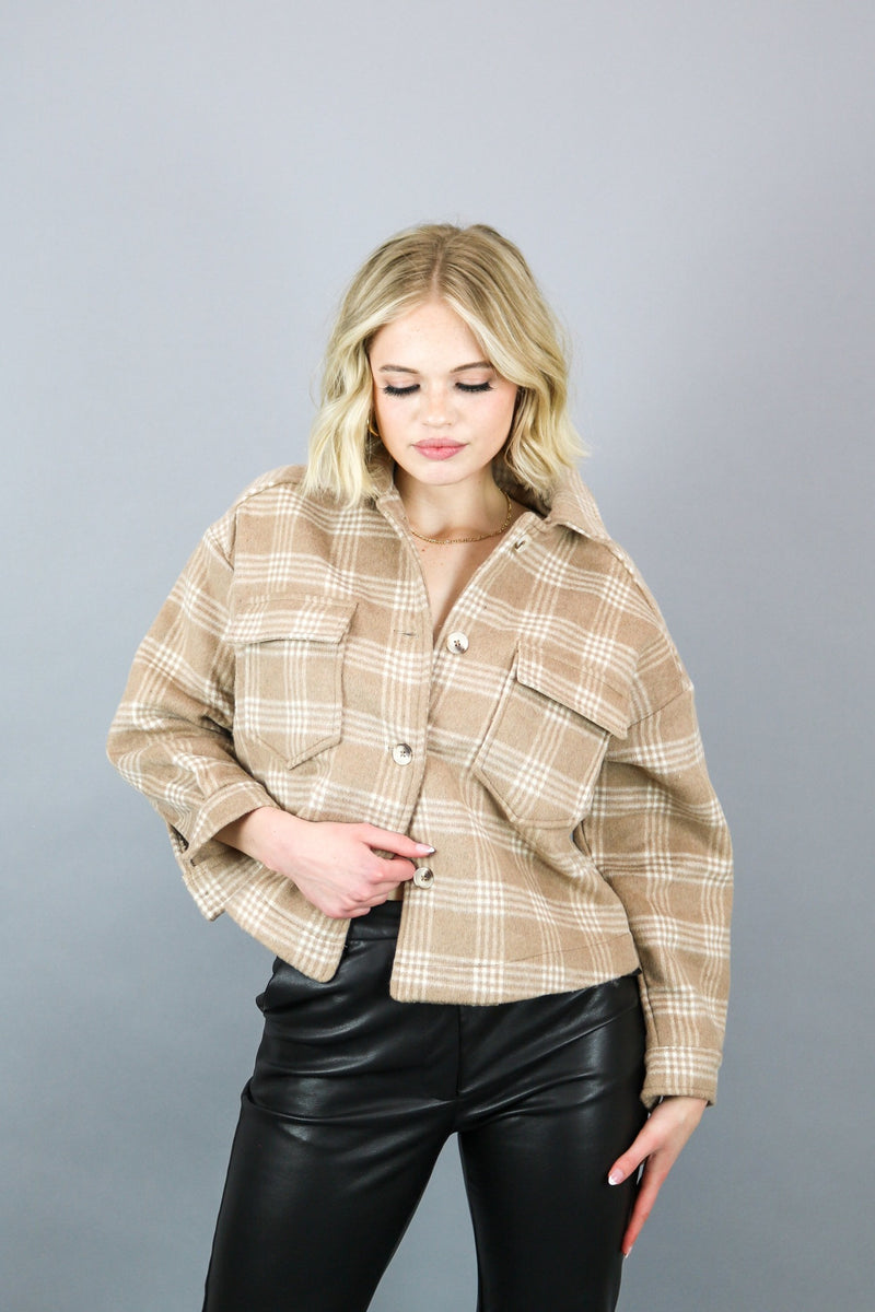 Stella Plaid Jacket | Camel