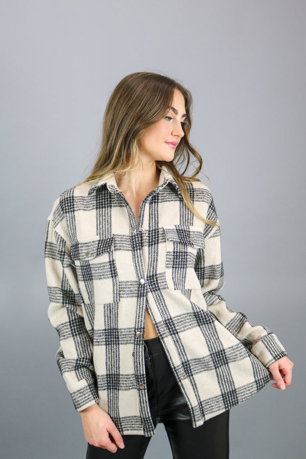 Forever Plaid Shirt Jacket | Tan