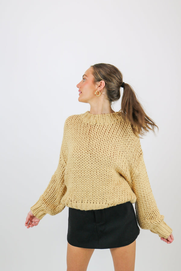 Zoey Knitted Sweater | Caramel