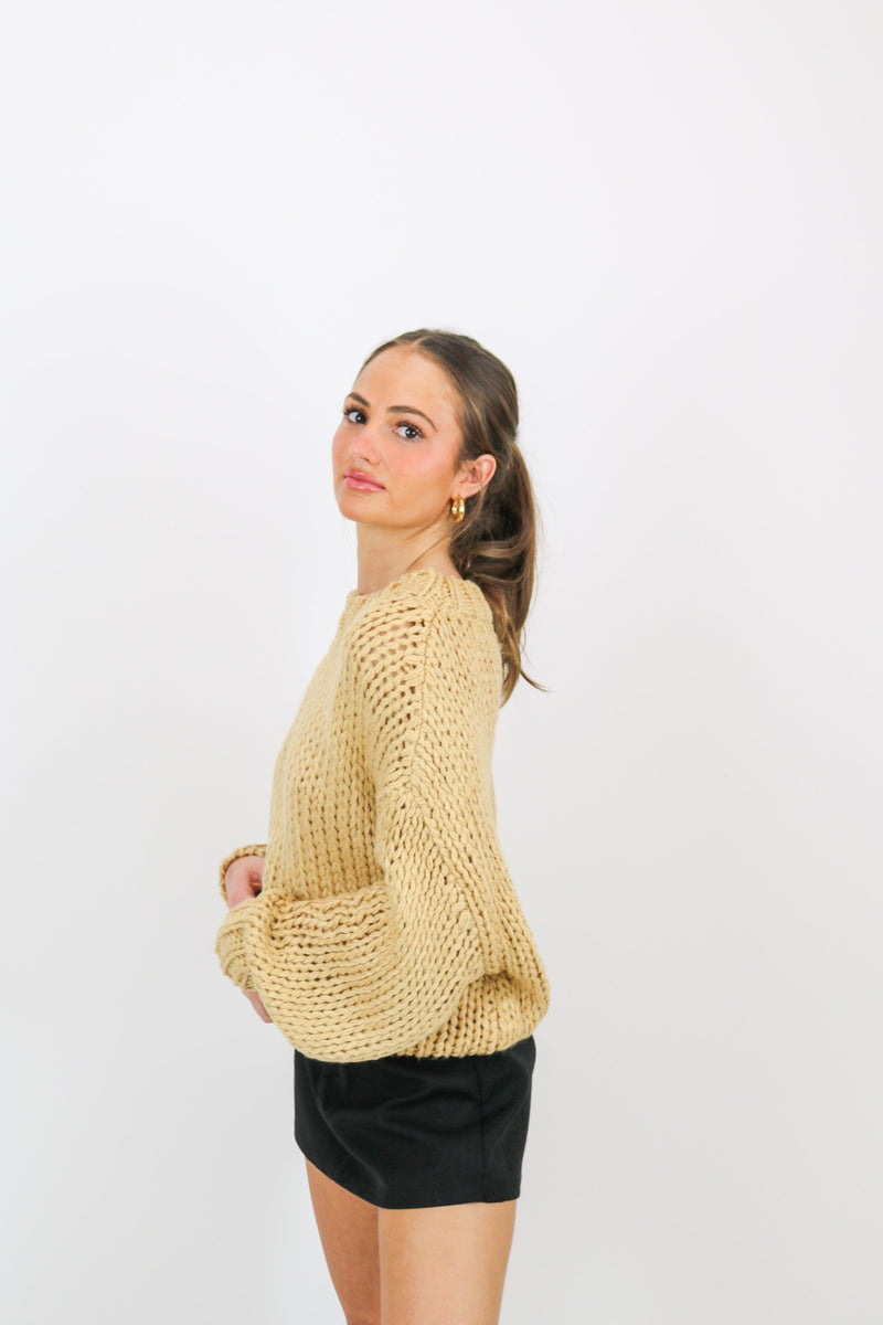 Zoey Knitted Sweater | Caramel