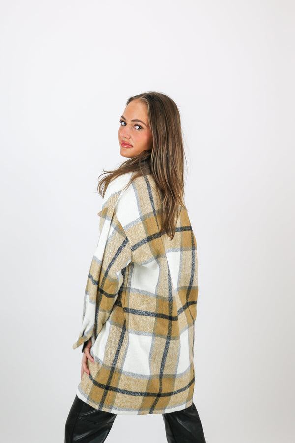 Lana Plaid Jacket | Caramel