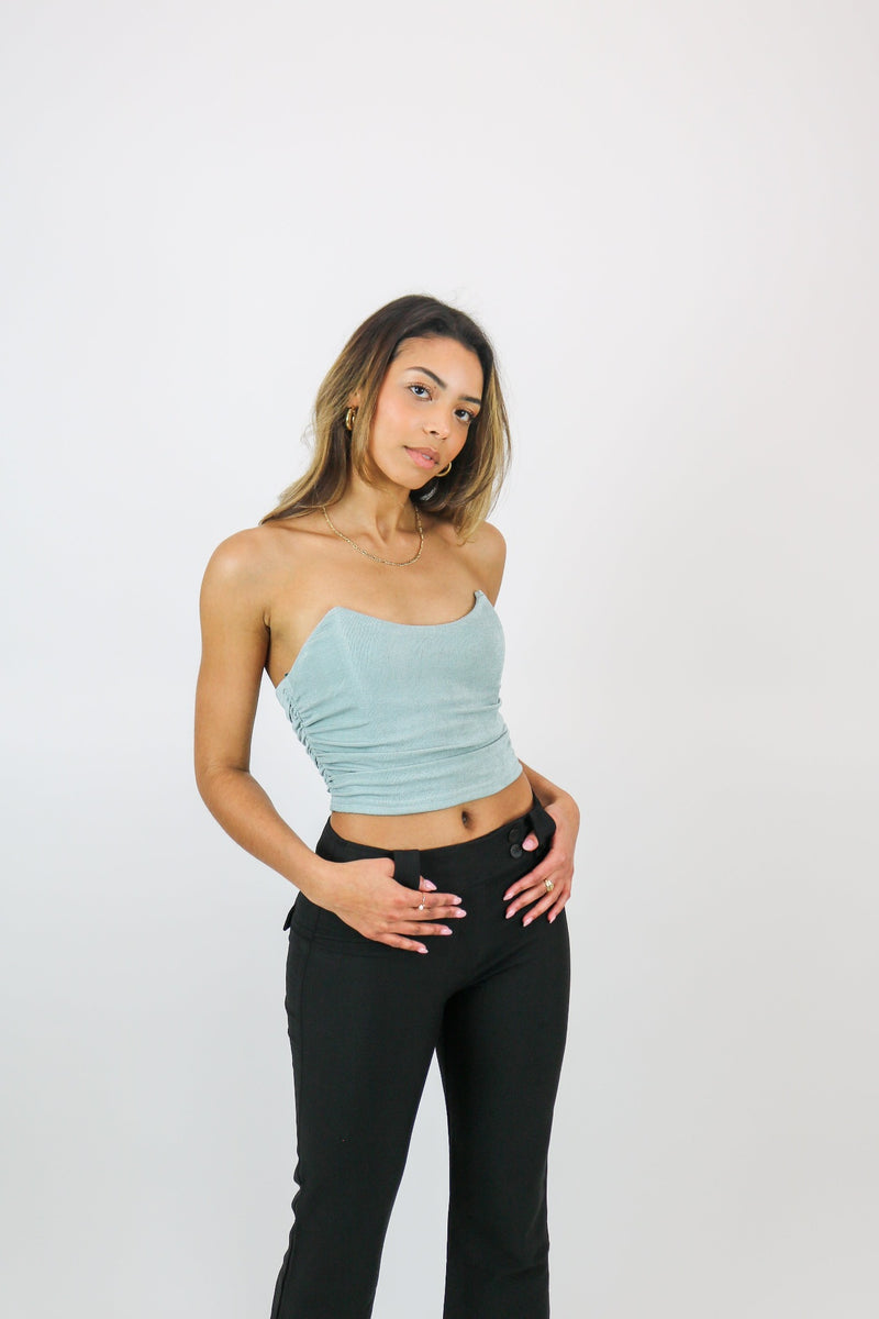 In The Moment Ruched Top | Sage