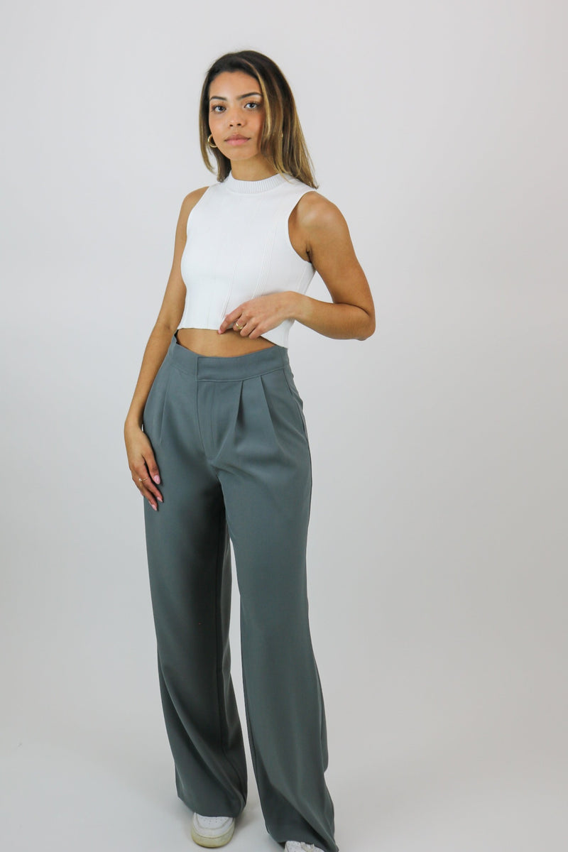 Stormy Straight Leg Trouser | Cool Grey