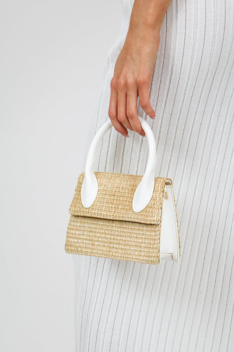 Asara Shoulder Bag | Raffia|White | Billini