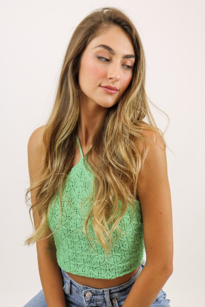 Palm Beach Halter Top | Irish Green