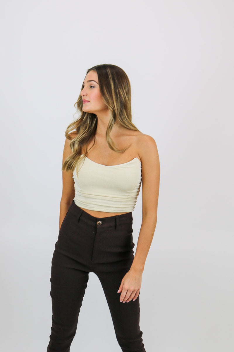 In The Moment Ruched Top | Cream