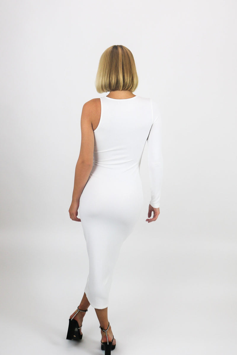 NEW - Fiona Asymmetric Dress | White