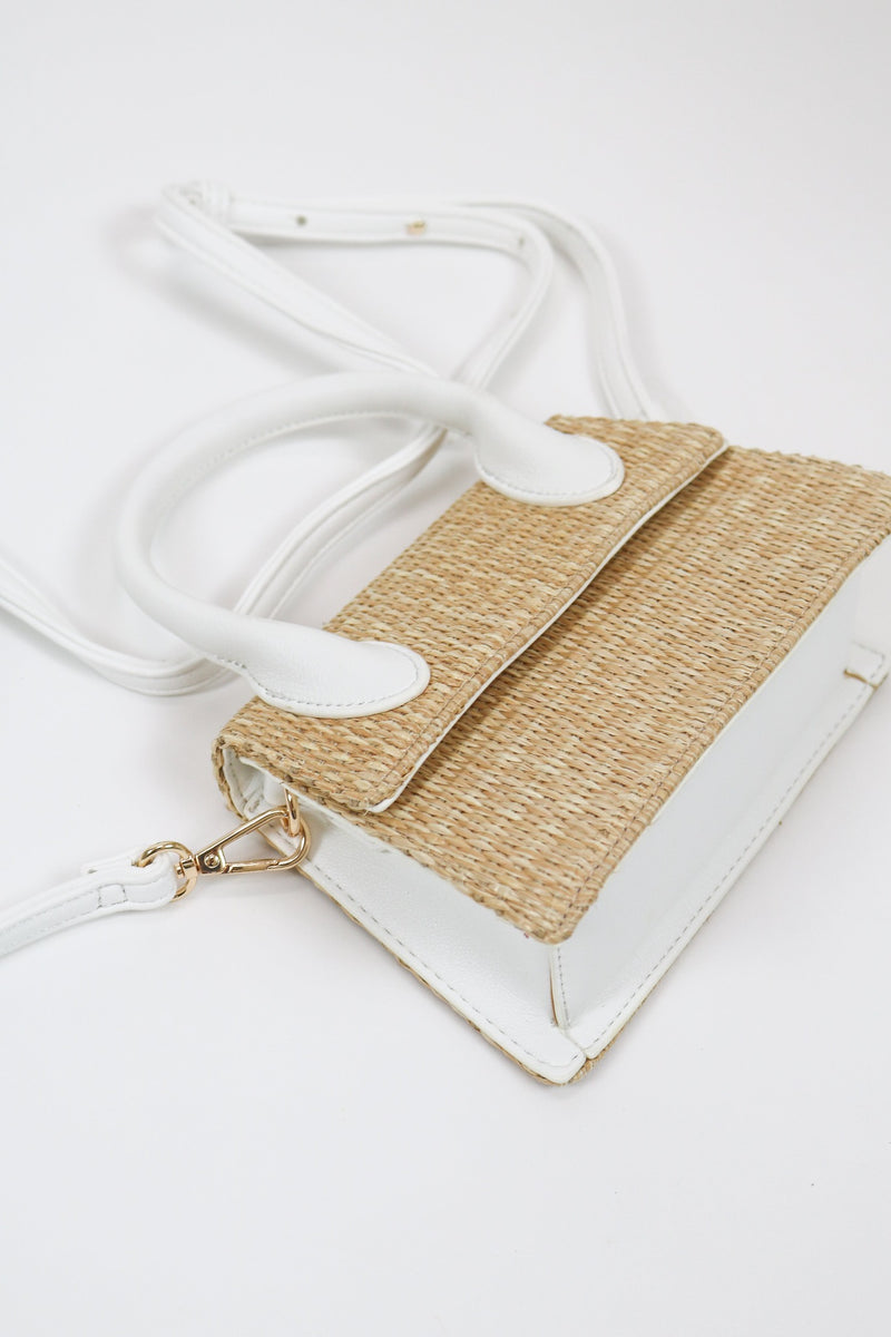 Asara Shoulder Bag | Raffia|White | Billini