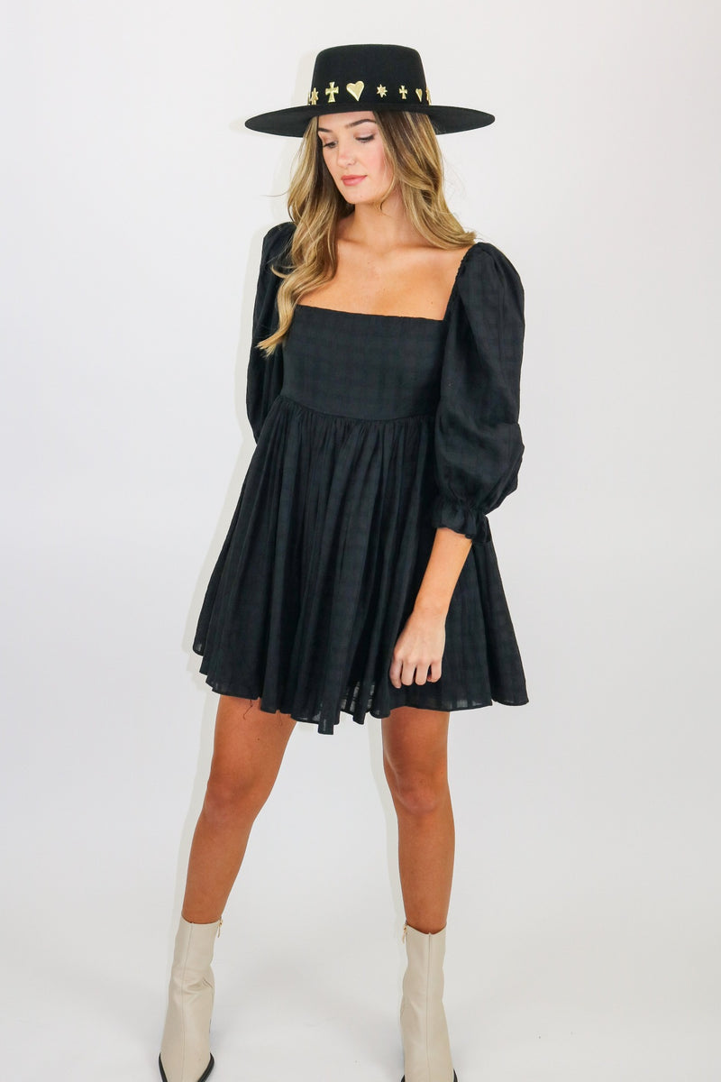 Harris Babydoll Mini Dress | Black