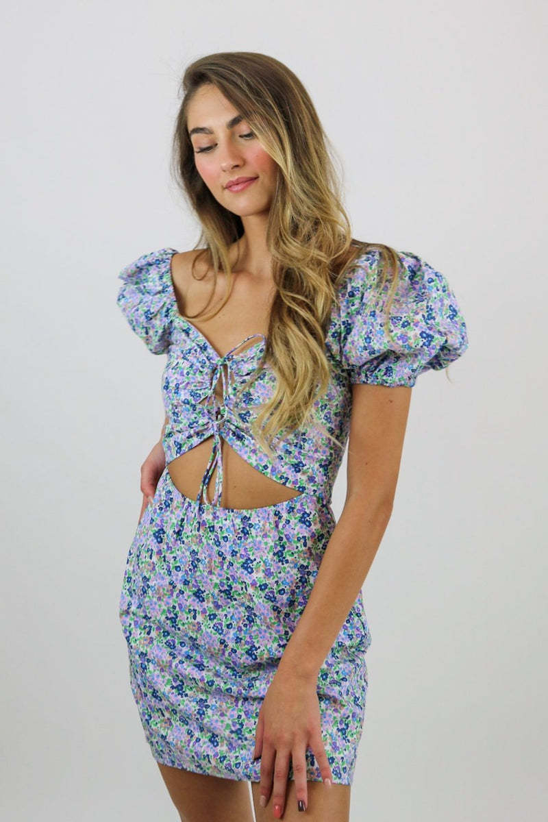 Ditsy Mini Dress | Blue Floral