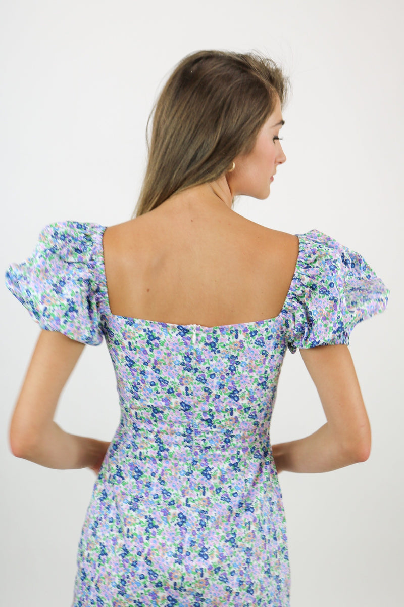 Ditsy Mini Dress | Blue Floral