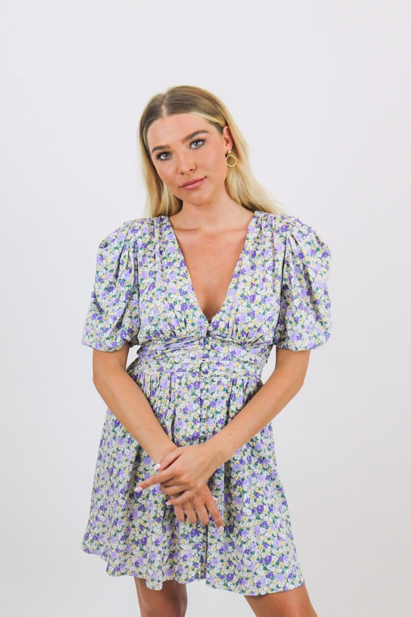 Bloom Floral Dress | Lavender Cambo