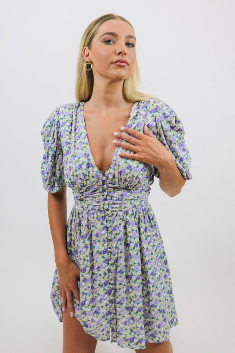 Bloom Floral Dress | Lavender Cambo