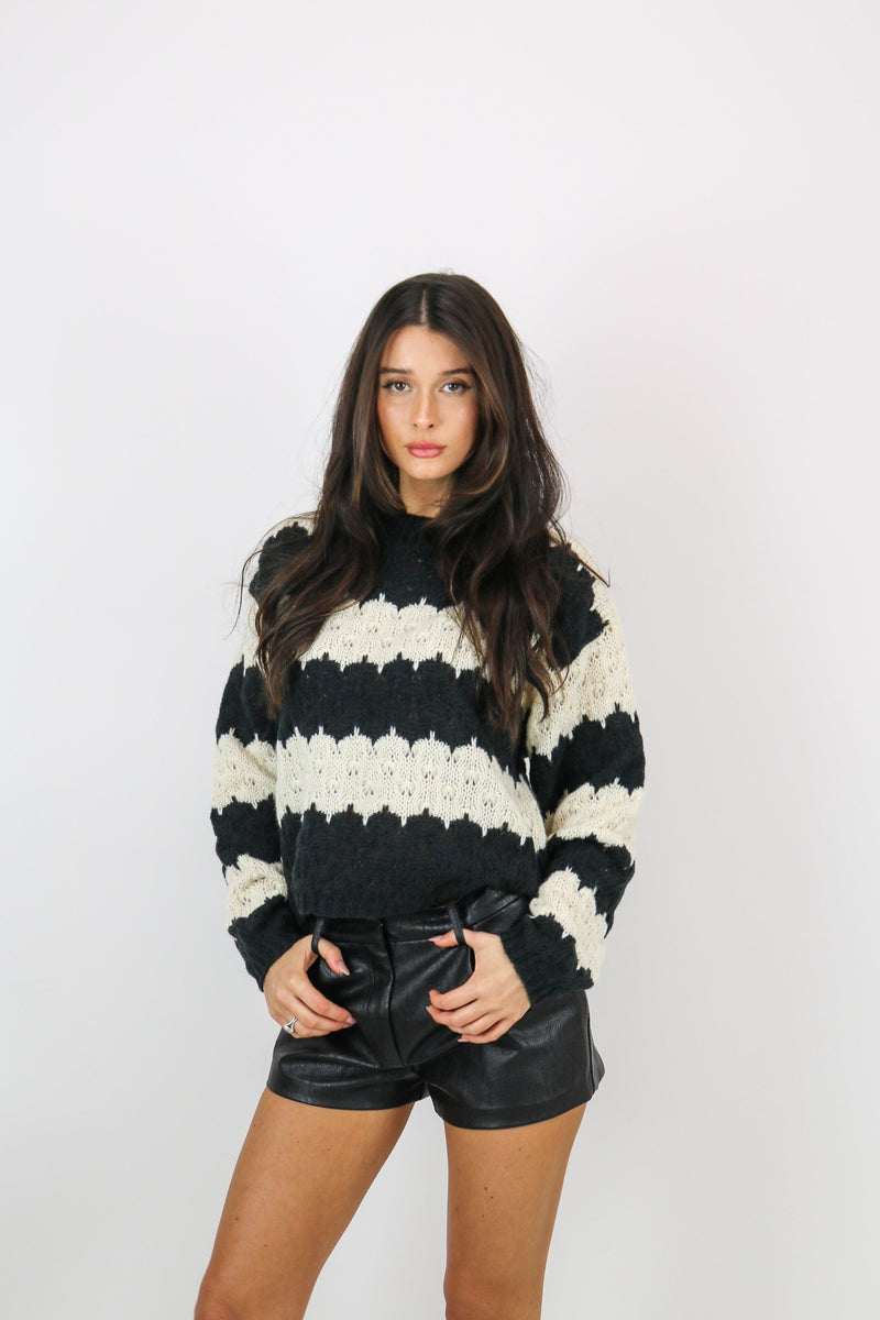 Beckett Sweater | Black|Ivory