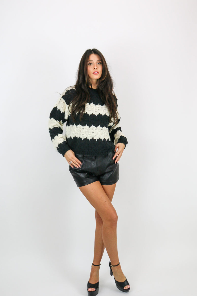 Beckett Sweater | Black|Ivory