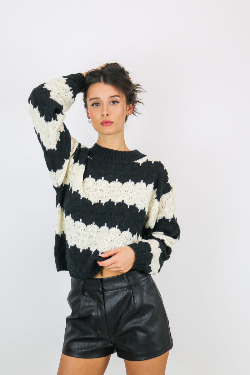 Beckett Sweater | Black|Ivory