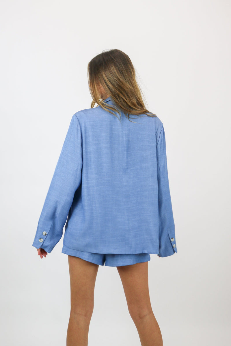 Over You Blazer Set | Light Blue