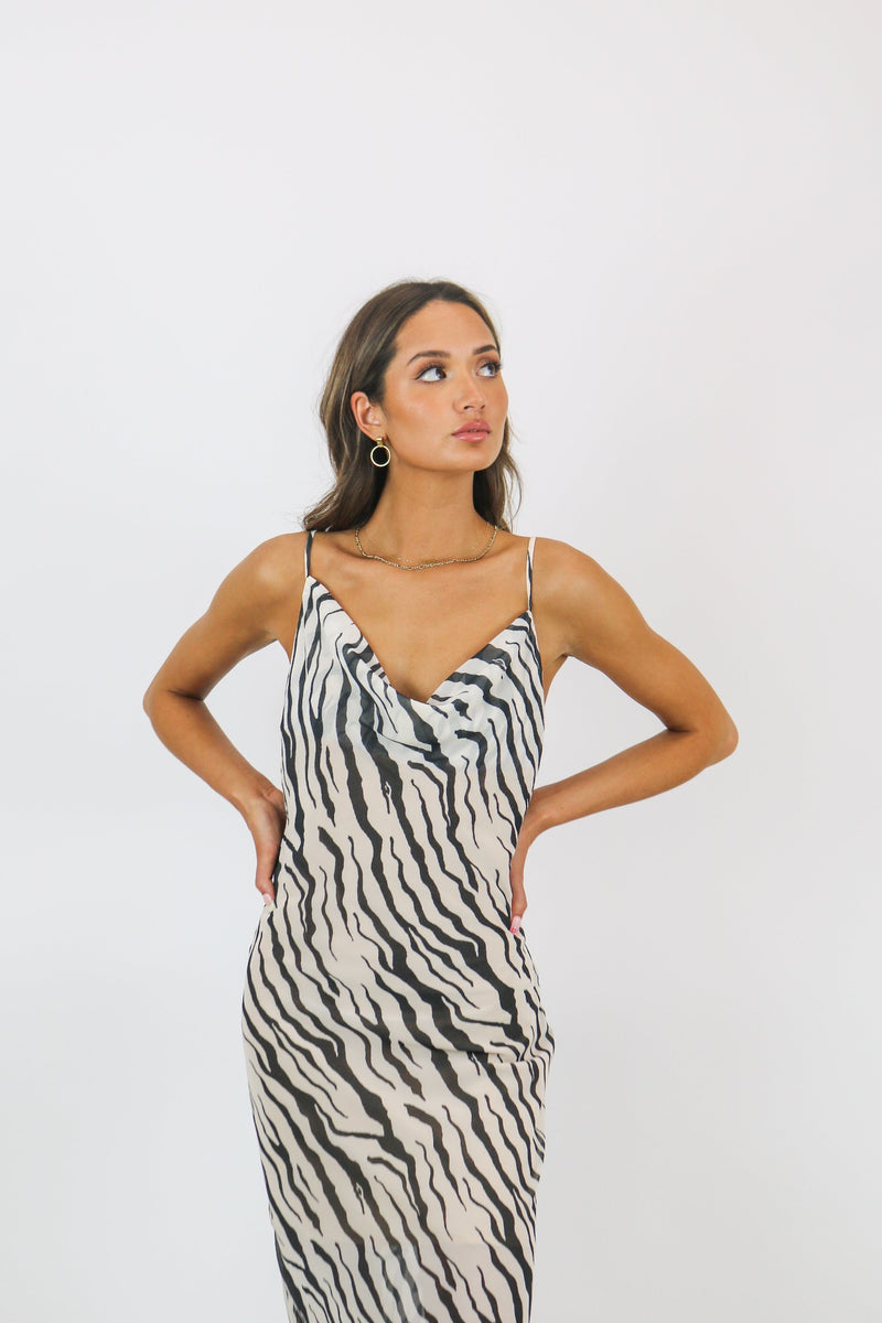 Instinct Bodycon Dress | Zebra