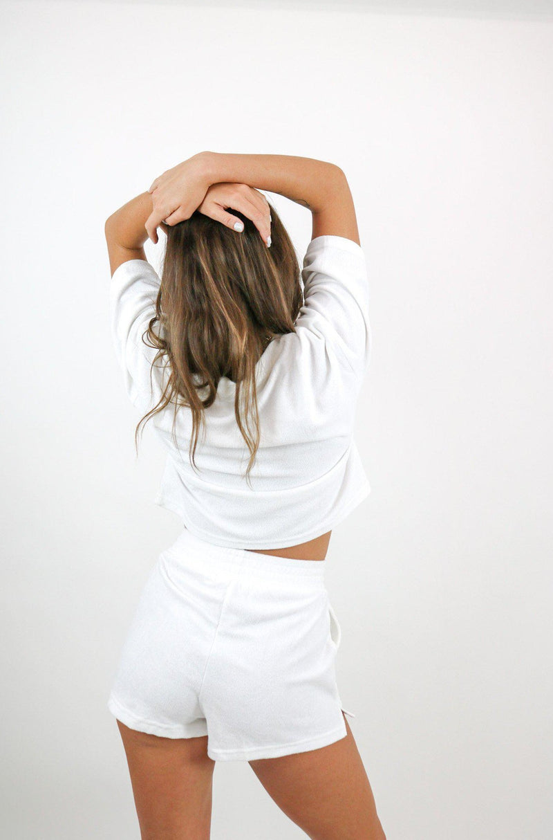Amelia Split Shorts | White