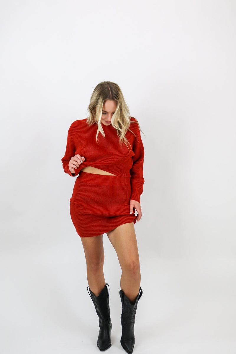 Ami Sweater Skirt | Rust