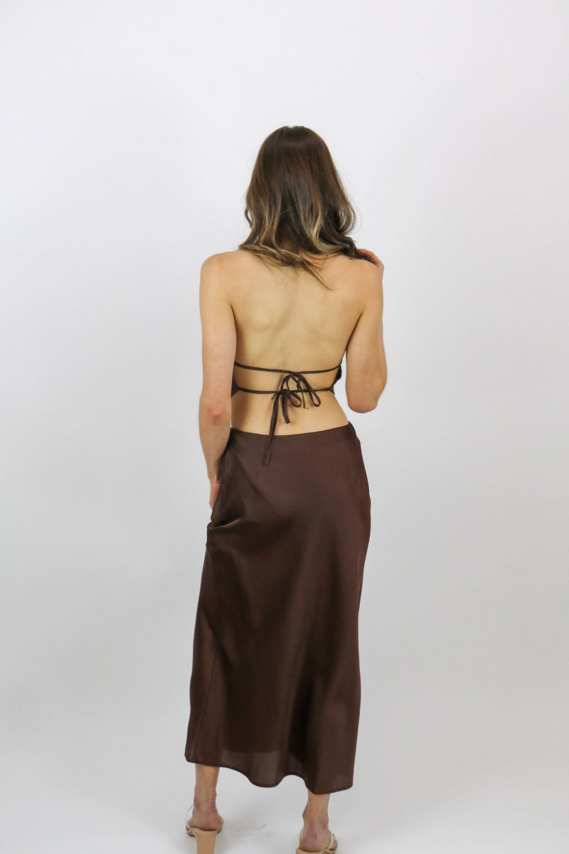 Carmen Slip Skirt | Chocolate