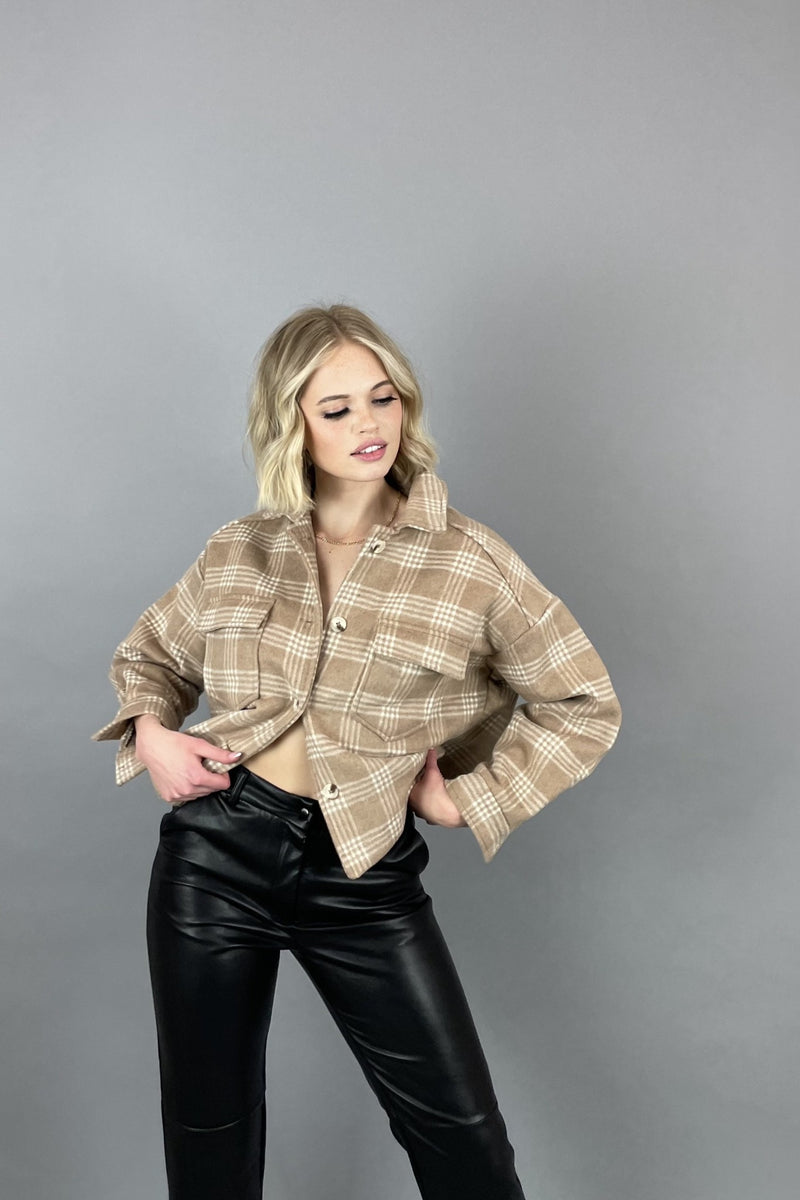 Stella Plaid Jacket | Camel