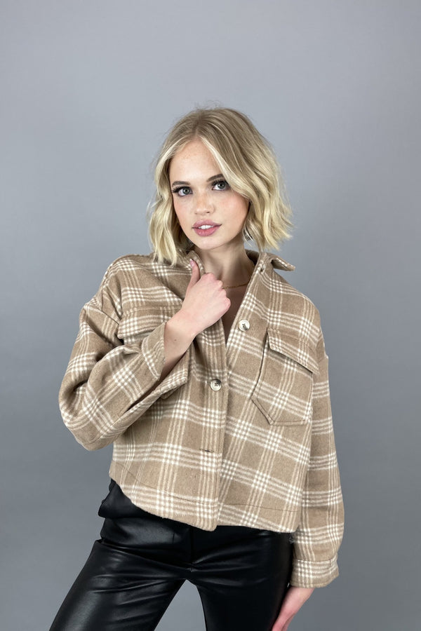 Stella Plaid Jacket | Camel