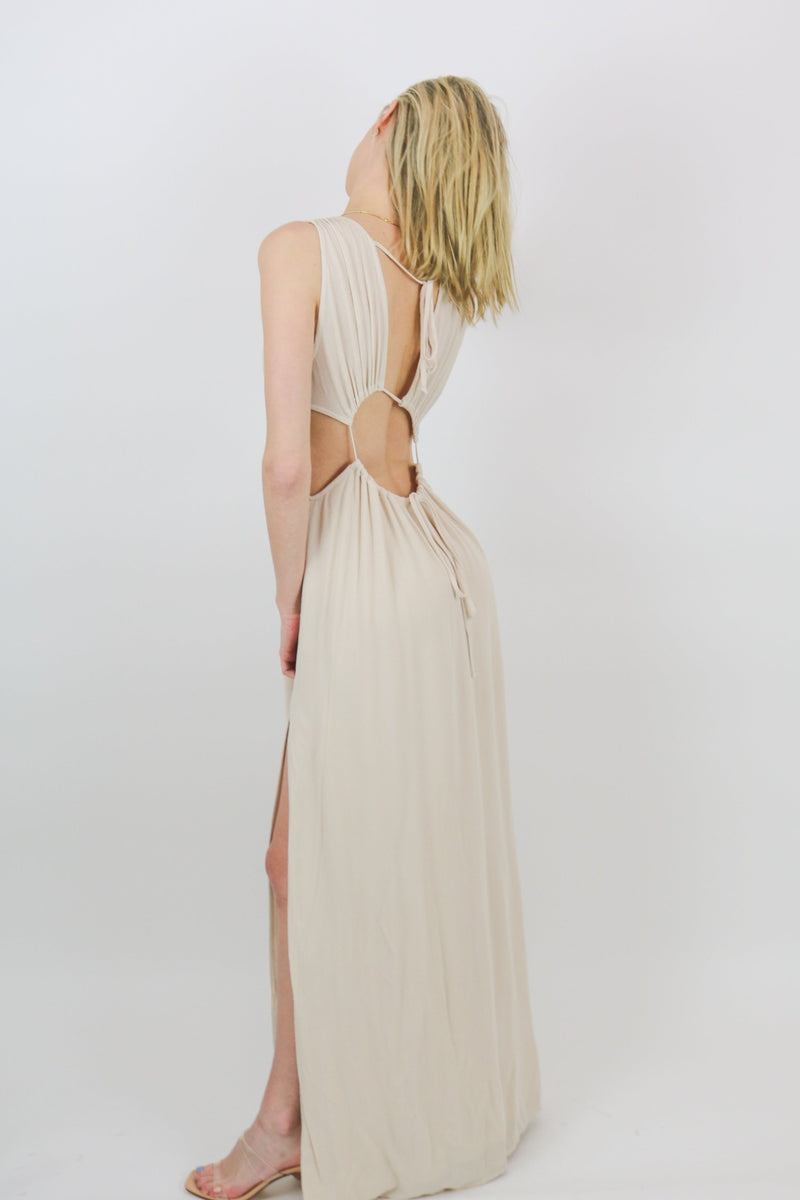 Bayside Maxi Slit Dress | Bone